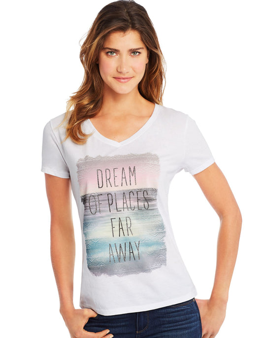 Hanes Womens Short Sleeve V-Neck Tee