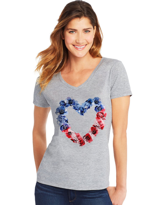 Hanes Womens Short Sleeve V-Neck Tee