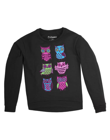 Hanes Girls Graphic Hi-Low Crew Sweatshirt