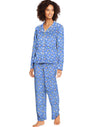 Hanes Womens Knit Notched Collar Top and Pants Sleep Set