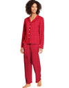 Hanes Womens Knit Notched Collar Top and Pants Sleep Set