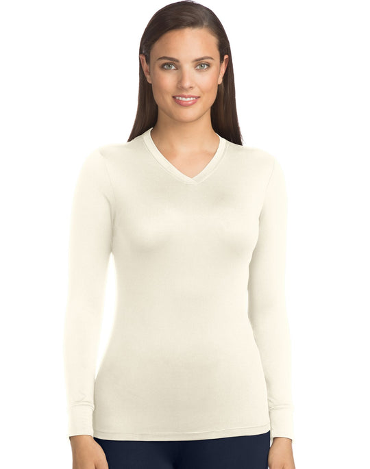 Warm & Cuddly by Cuddl Duds Womens Stretch Micro V-Neck