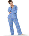 Hanes Womens Plus Knit Notched Collar Top and Pants Sleep Set