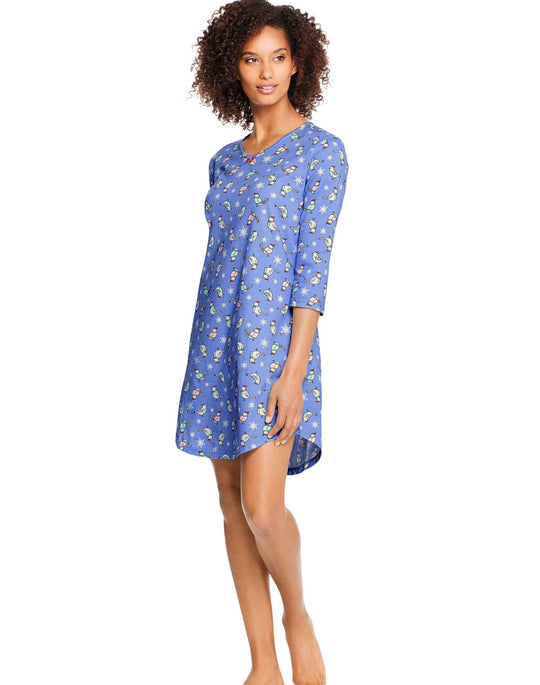 Hanes Womens Plus Knit V-Neck Sleepshirt
