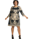 Just My Size Womens 3/4 Sleeve Goddess Print Dress