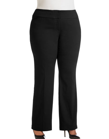 Just My Size Womens Super Stretch Tummy Control Back Seam Bootcut Pants, Petite Length