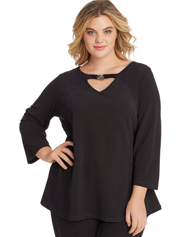Just My Size Womens Keyhole Top w/Bar Accent