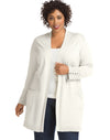 Just My Size Womens Long 2-Pocket Cardigan with Button Detail