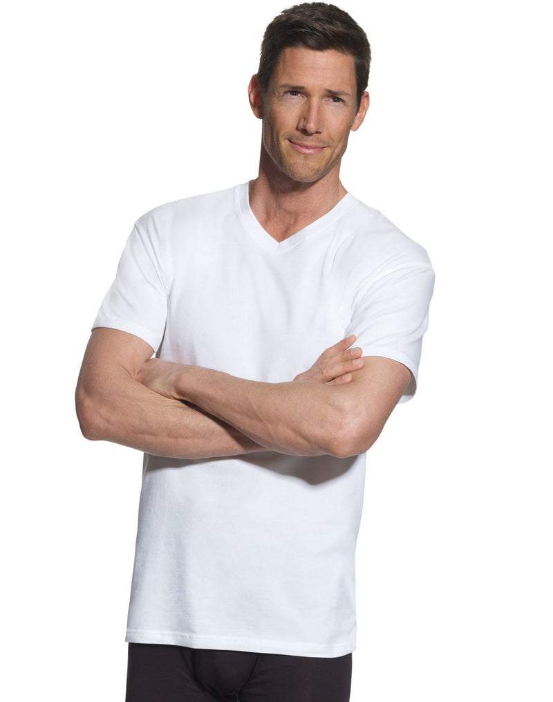 Hanes Mens FreshIQ ComfortBlend 4-Pack Tall V-Neck T-Shirts