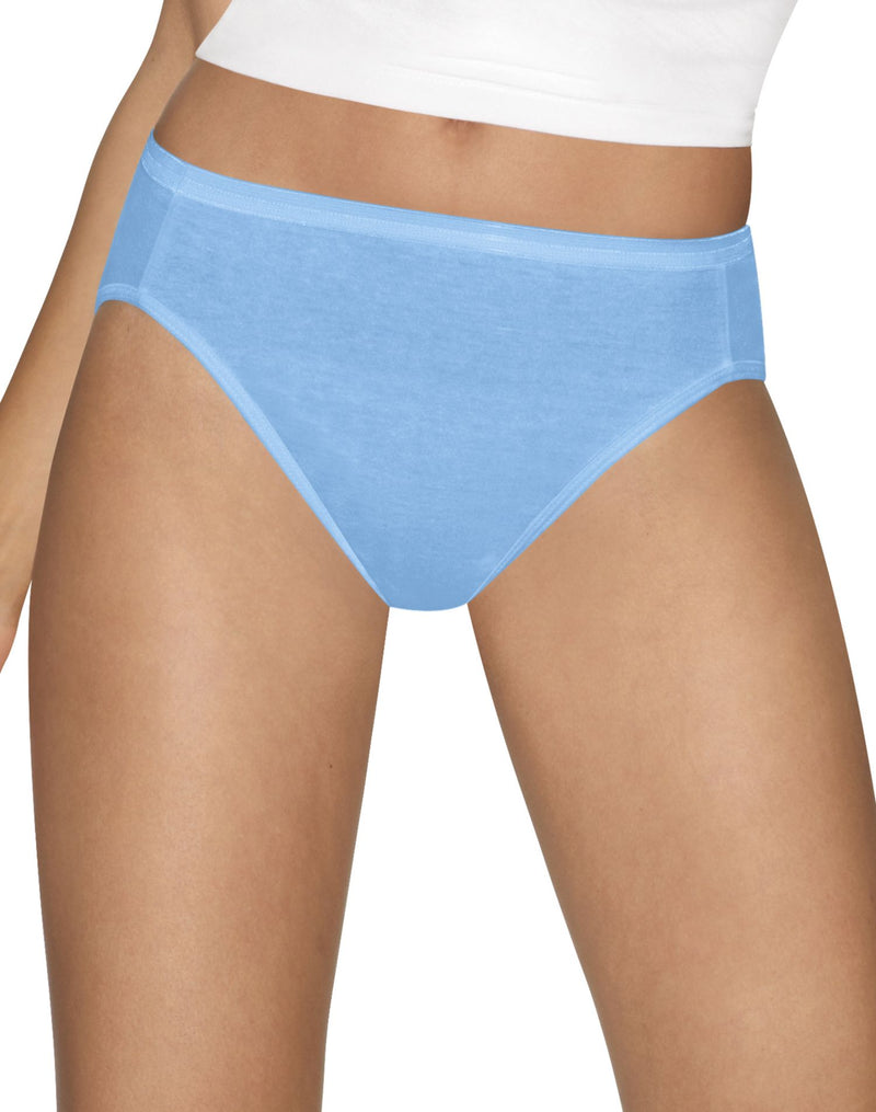 Hanes Women`s Ultimate Cotton Comfort Hi-Cut Panties Assorted Colors & Prints 4-Pack
