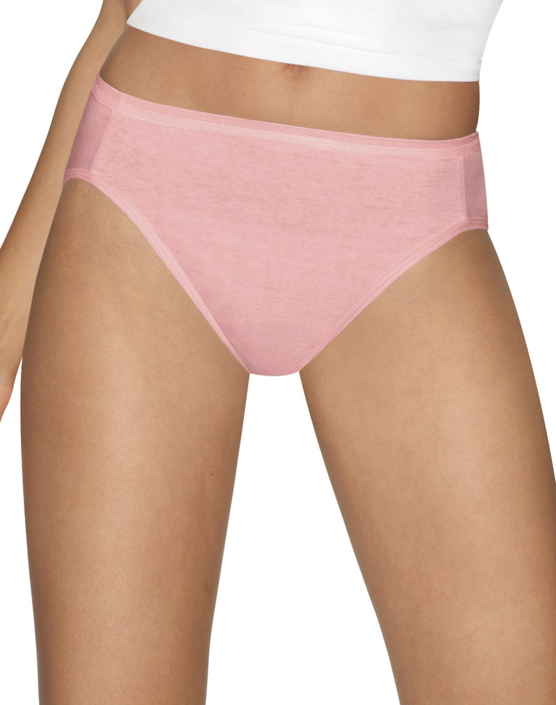 Hanes Women`s Ultimate Cotton Comfort Hi-Cut Panties Assorted Colors 4-Pack