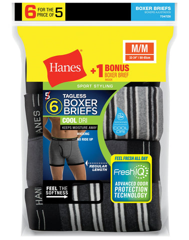 Hanes Men`s FreshIQ ComfortSoft 6-Pack Boxer Briefs