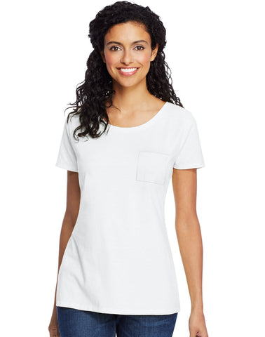 Hanes Womens Lightweight Short Sleeve Pocket Tee