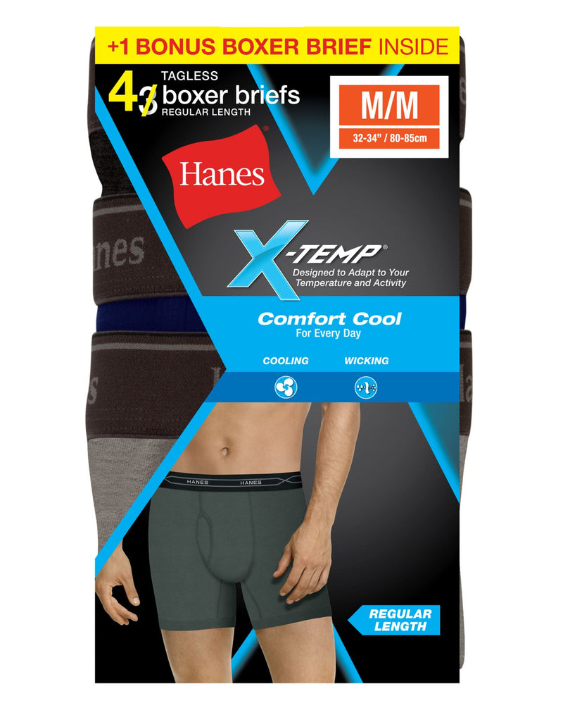 Hanes Comfort Cool Men`s 4-Pack X-Temp Boxer Brief