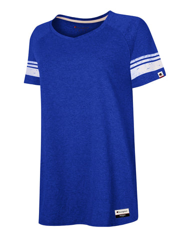 Champion Womens Authentic Originals Triblend Short Sleeve Varsity T-shirt