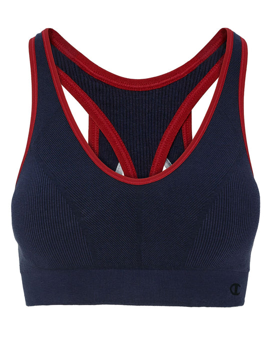 Champion Womens The Infinity Cotton Rib Sports Bra