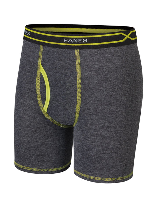 Hanes Boys` X-Temp 4-Pack Long Leg Boxer Briefs with Comfort Flex Waistband