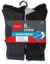 Hanes Mens FreshIQ™ ComfortBlend® 6-Pack Lightweight Casual Dress Crew Socks