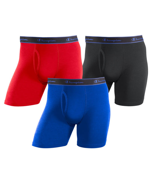 Champion Performance Cotton Regular Men`s Boxer Brief 3-Pack