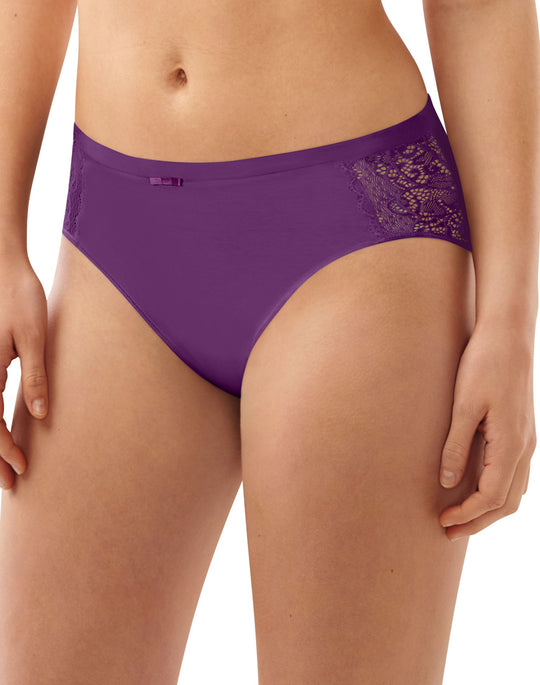Bali Womens Lace Desire Cotton Hi-Cut Brief