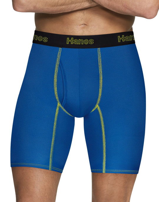 Hanes Mens Comfort Flex Fit Breathable Mesh Long Leg Boxer Briefs 3-Pack