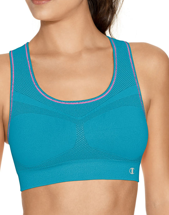 Champion Double Dry Women's Seamless Racer-Back Medium Control Sports Bra