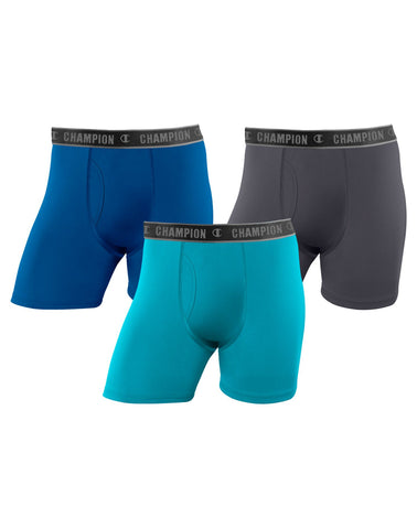 Champion Mens Active Performance 3-Pack Regular Boxer Brief