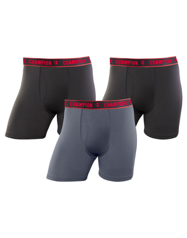 Champion Mens Active Performance 3-Pack Regular Boxer Brief