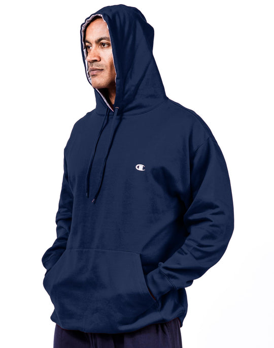 Champion Big & Tall Men`s Pullover Fleece Hoodie with Contrast Liner