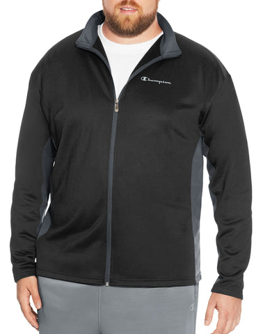 Champion Mens Big & Tall Performance Pieced Full Zip Jacket