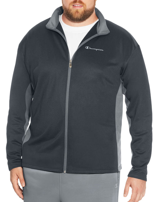 Champion Mens Big & Tall Performance Pieced Full Zip Jacket