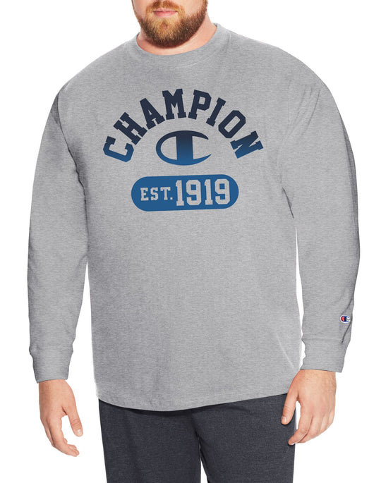 Champion Mens Big & Tall Cotton Long-Sleeve Graphic Tee