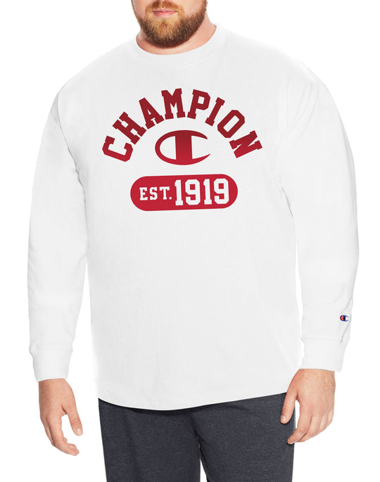 Champion Mens Big & Tall Cotton Long-Sleeve Graphic Tee