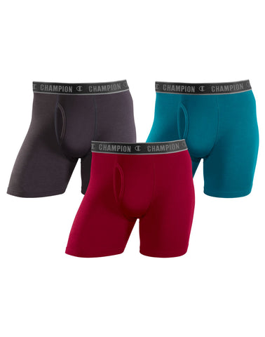 Champion Mens Performance Cotton 3-Pack Regular Boxer Brief