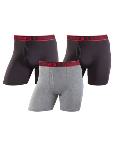 Champion Mens Performance Cotton 3-Pack Regular Boxer Brief