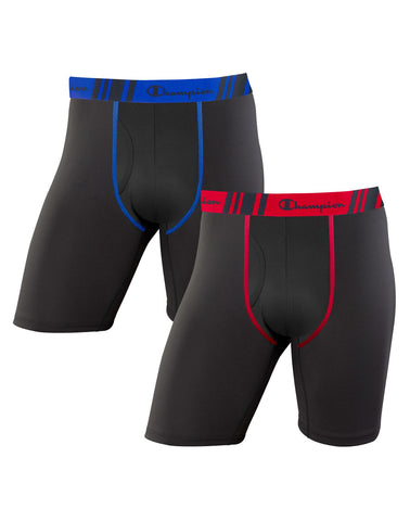Champion Mens Tech Performance 2-Pack Long Leg Boxer Brief