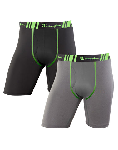 Champion Mens Tech Performance 2-Pack Long Leg Boxer Brief