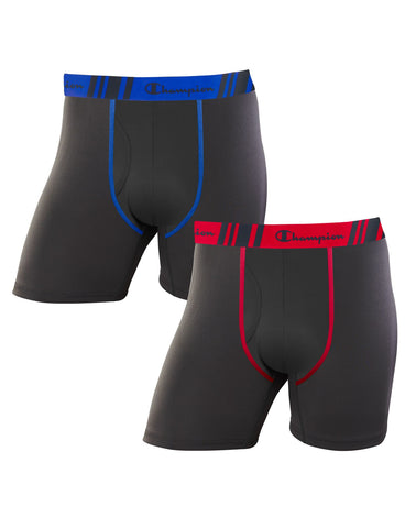 Champion Mens Tech Performance 2-Pack Regular Leg Boxer Brief