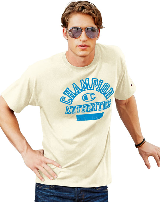 Champion Men`s Cotton-Rich Graphic T Shirt