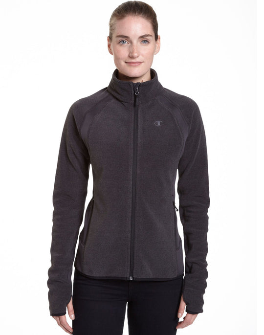 Champion Womens Plus Textured Microfleece Fleece Jacket