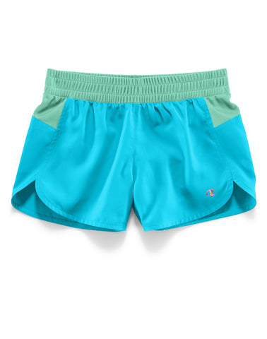 Champion Little Girls Running Shorts With Mesh Accents