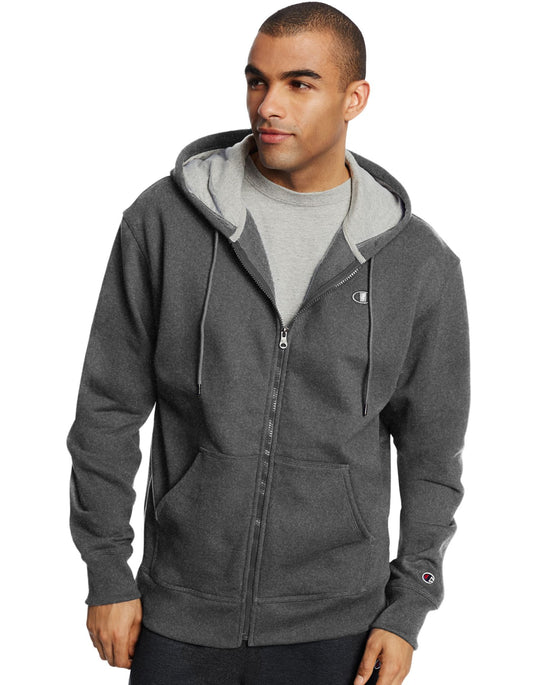 Champion Men`s Powerblend Fleece Full Zip Jacket