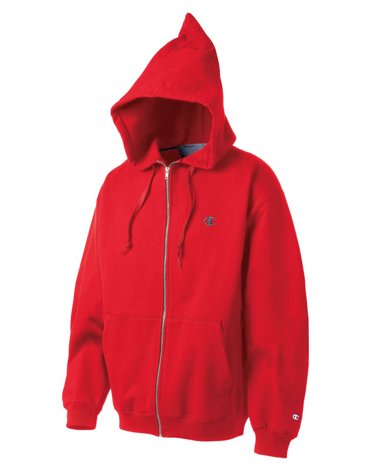 Champion Men`s Super Hood® Full-Zip Hoodie with Small Embroidered C