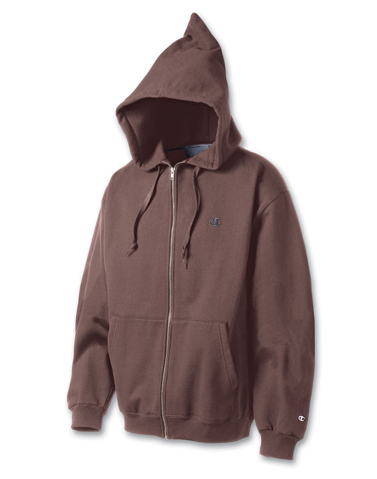 Champion Men`s Super Hood® Full-Zip Hoodie with Small Embroidered C