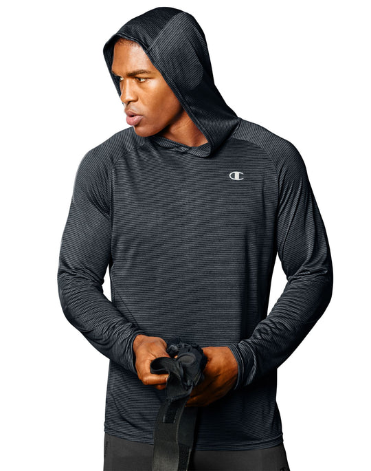 Champion Men`s Heather Stripe Hoodie