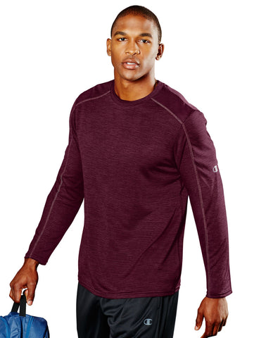 Champion Men`s Heather Stripe Long-Sleeve Tee