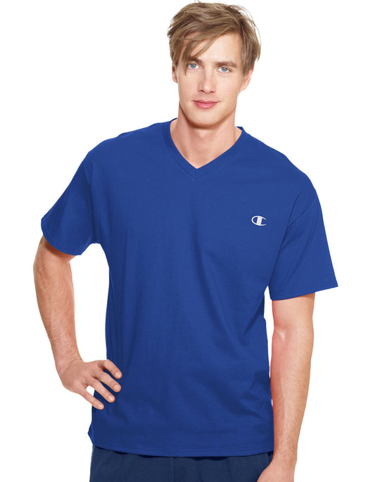 Champion Men`s Authentic Jersey V-Neck T-Shirt