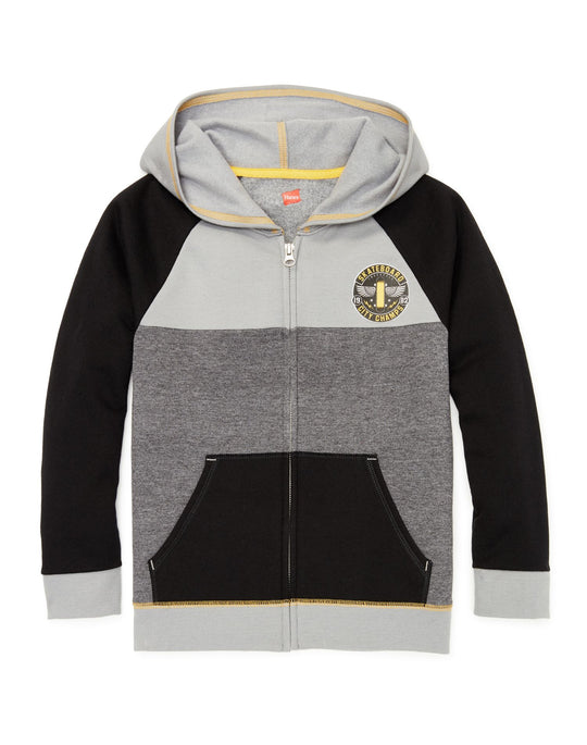 Hanes Boys Graphic Fleece Colorblock Full Zip Hoodie