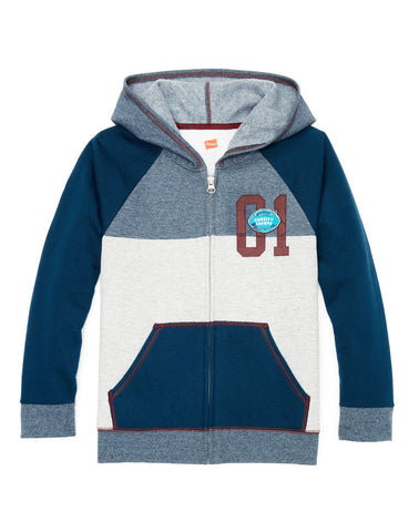 Hanes Boys Graphic Fleece Colorblock Full Zip Hoodie