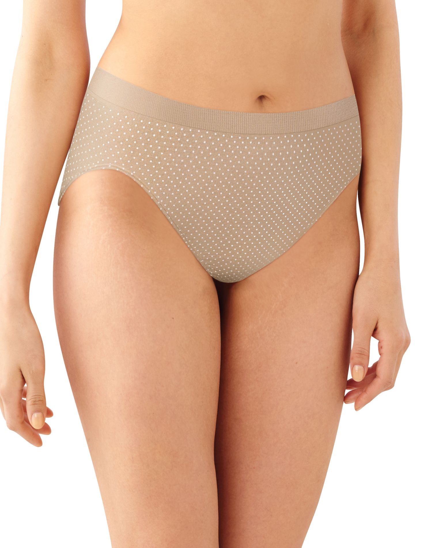 Bali Women`s Set of 6 Comfort Revolution Microfiber Seamless Hi Cut Panty  10/11, Light Beige